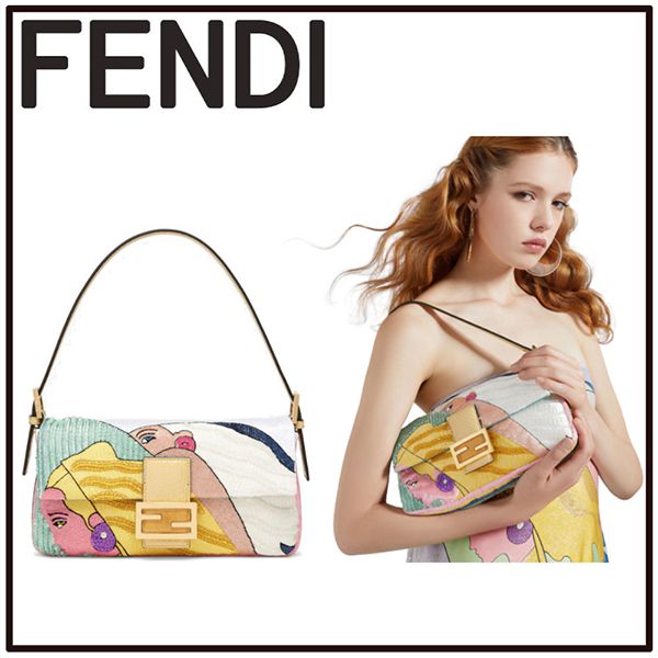 【フェンディ FENDI】バゲット 1997 サテンバッグ マルチカラー ビーズ刺繍 8BR792AK2LF1HLK